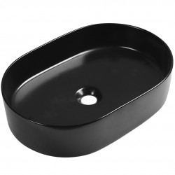 Laveo - Desna - keramické umývadlo na dosku 50x35, čierna mat (VUD_B250)