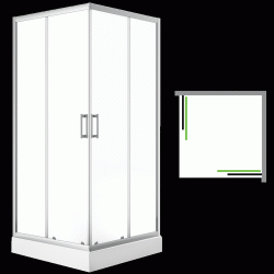 Laveo - Desna - štvorcový sprchovací kút s vaničkou 80x80 cm (JKDD086K)