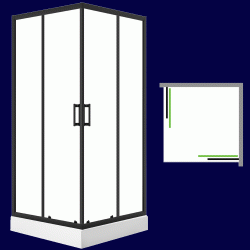 Laveo - Desna - štvorcový sprchovací kút s vaničkou 80x80 cm (JKDD786K)