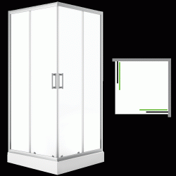 Laveo - Desna - štvorcový sprchovací kút s vaničkou 90x90 cm (JKDD096K)