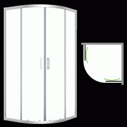 Laveo - Desna - štvrťkruhový sprchovací kút 90x90 cm (JKD_096Z)