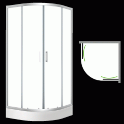 Laveo - Desna - štvrťkruhový sprchovací kút s vaničkou 80x80 cm (JKDD086Z)