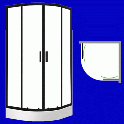 Laveo - Desna - štvrťkruhový sprchovací kút s vaničkou 80x80 cm (JKDD786Z)