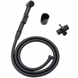 Laveo - Fen - Sprchová súprava s bidetovou sprškou s prepínačom, čierna (NAF_71PD)