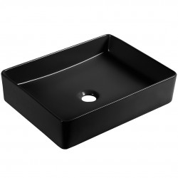 Laveo - Kvadrato - keramické umývadlo na dosku 47x36, čierna mat (VUK_B247)