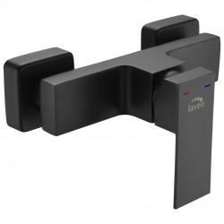 Laveo - Kvadrato - nástenná sprchová batéria bez príslušenstva, čierna (BLQ_740D)