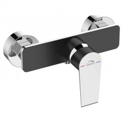 Laveo - Largo - nástenná sprchová batéria bez príslušenstva, čierná/ chróm (BAH_740D)