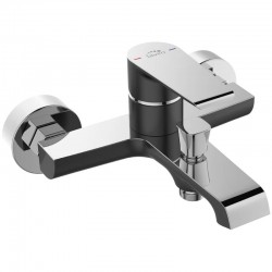 Laveo - Largo - nástenná vaňová batéria bez príslušenstva, čierná/ chróm (BAH_710D)