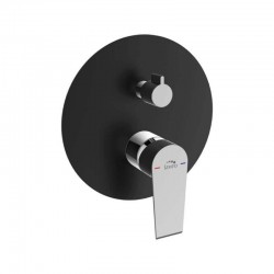 Laveo - Largo - Podomietková sprchová batéria s prepínačom, čierná/ chróm (BAH_70PD)