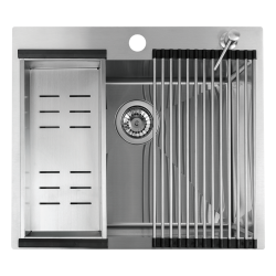 Laveo - Malawi - drez 50x58 cm, 1-komora, s príslušenstvom, nerez (SLMA010D)