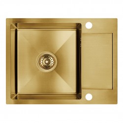 Laveo - Marmara - drez 44x57 cm, 1-komora s odkvapkávačom, zlotý (SAM_G13T)