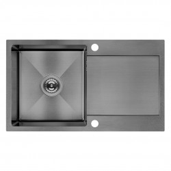 Laveo - Marmara - drez 44x76 cm, 1-komora s odkvapkávačom, grafit (SAM_511T)