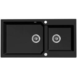 Laveo - Milos - drez 50x98 cm, 2-komory, čierny (SPM_B209)