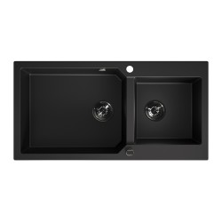 Laveo - Milos - drez 50x98 cm, 2-komory, čierny (SPM_B209)