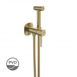 Laveo - Pola - bidetová batéria podomietková so sprchovou súpravou, kartáčované zlato (BAP_G3PB)