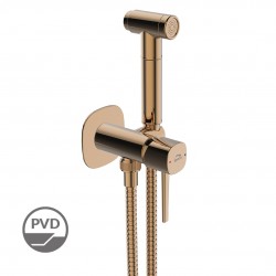 Laveo - Pola - bidetová batéria podomietková so sprchovou súpravou, ružové zlato (BAP_831P)