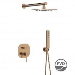 Laveo - Pola - podomietková sprchová batéria s príslušenstvom, ružové zlato  (BAP_801P)