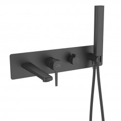 Laveo - Pola - podomietková vaňová batéria so sprchovou súpravou, čierna (BAP_711P)