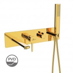 Laveo - Pola - podomietková vaňová batéria so sprchovou súpravou, zlato (BAP_G11P)