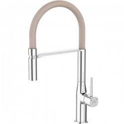 Laveo - Pola - stojančeková drezová batéria U, chróm/ béžová (BAP_478D)