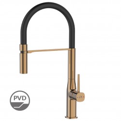 Laveo - Pola - stojančeková drezová batéria U, růžové zlato/ čierna (BAP_878D)