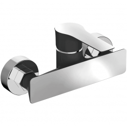 Laveo - Raila - nástenná sprchová batéria bez príslušenstva, čierna/ chróm (BLL_740D)