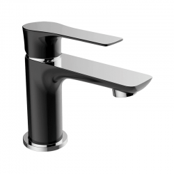 Laveo - Raila - stojanková umývadlová batéria s výpustou, čierna/ chróm (BLL_722D)