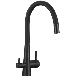 Laveo - Riveco - drezová batéria s elastickým ramenom,, pripojenie k vodnému filtru, čierna (BRI_B68D)