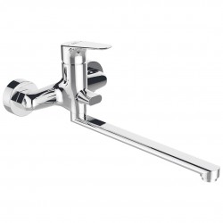 Laveo - Rondo - nástenná vaňová batéria s otočným ramienkom bez príslušenstva, chróm (BLX_01FD)