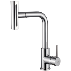 Laveo - Rotaro - voľne stojaca drezová batéria s výsuvným multifunkčným výtokom, chróm (BLR_069D)