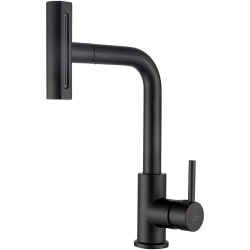 Laveo - Rotaro - voľne stojaca drezová batéria s výsuvným multifunkčným výtokom, čierna (BLR_769D)