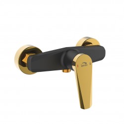 Laveo - Rubio - nástenná sprchová batéria bez príslušenstva, čierno/ zlatá (BVR_740G)