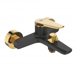 Laveo - Rubio - nástenná vaňová batéria bez príslušenstva, čierno/ zlatá (BVR_710G)