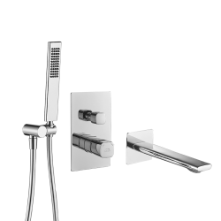 Laveo - Tores - podomietková vaňová batéria so sprchovou súpravou, chróm (BVT_011P)