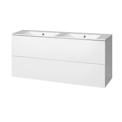 Mereo Aira, kúpeľňová skrinka s keramickým umývadlom 121 cm, biela (CN713)