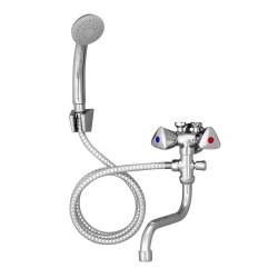 Mereo Batéria kombinovaná dvojručková so sprchou pre nízkotl. ohrievače, ramienko 18cm, sprcha, hadica 2m (CBS602011M)