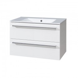 MEREO - Bino, kúpeľňová skrinka s keramickým umývadlom 81 cm, biela (CN661)