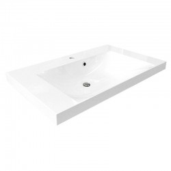 MEREO - Bino, kúpeľňová skrinka s umývadlom z liateho mramoru 101 cm, biela (CN662M)