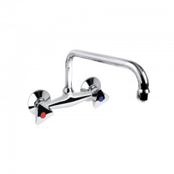 Mereo Drezová nástenná batéria, Kasia, 150 mm, s U ramienkom rúrkovým ø 18 mm - 230 mm, chróm (CBS30104)