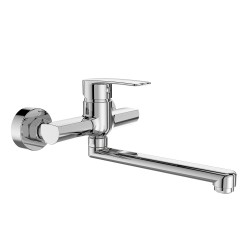 Mereo Drezová nástenná batéria, Pego, 150 mm, s ramienkom plochým rovným 300 mm, chróm (CB30206P)