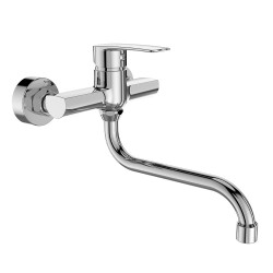 Mereo Drezová nástenná batéria, Pego, 150 mm, s ramienkom rúrkovým ø 18 mm - 200 mm, chróm (CB30101P)