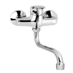 Mereo Drezová nástenná batéria, Sonáta, 100 mm, s ramienkom rúrkovým ø 18 mm - 300 mm, chróm (CB301A06N)