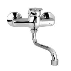 Mereo Drezová nástenná batéria, Sonáta, 150 mm, s ramienkom rúrkovým ø 18 mm - 300 mm, chróm (CB30106N)