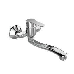 Mereo Drezová nástenná batéria, Zuna, 100 mm, s ramienkom plochým vyhnutým 200 mm, chróm (CB301AZ)