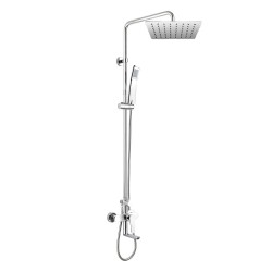 Mereo Eve vaňová batéria s hlavovou hranatou slim sprchou 250x250 mm, nerez (CBE60101SDE2)