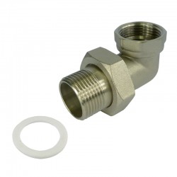 MEREO - Klum Radiátorové šrubenie, rohové, niklované s plochým tesnením, 1/2