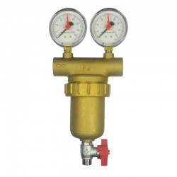 MEREO - Klum Samočistiaci filter mosadzný, vrátane manometrov 1/2