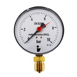 MEREO - Klum Tlakomer 100 mm, 0 - 10bar, spodný vývod 1/2