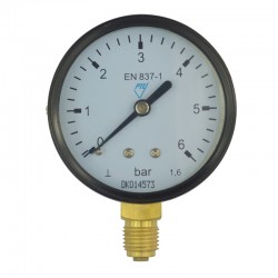 MEREO - Klum Tlakomer 100 mm, 0 - 4bar, spodný vývod 1/2