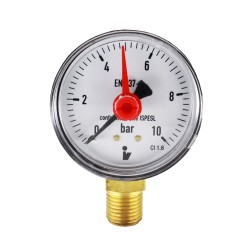 MEREO - Klum Tlakomer 50 mm, 0 - 10bar, spodný vývod 1/4